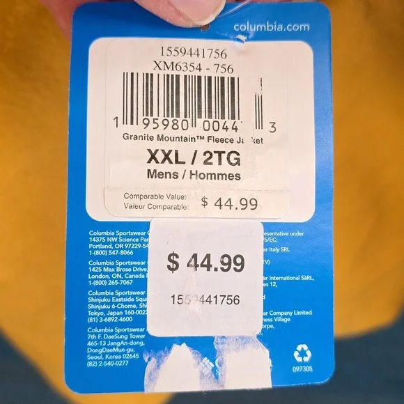 Men's Columbia Granite Mountain Fleece Jacket Size 2X For Kitty Rescue! - Picture 5 of 7